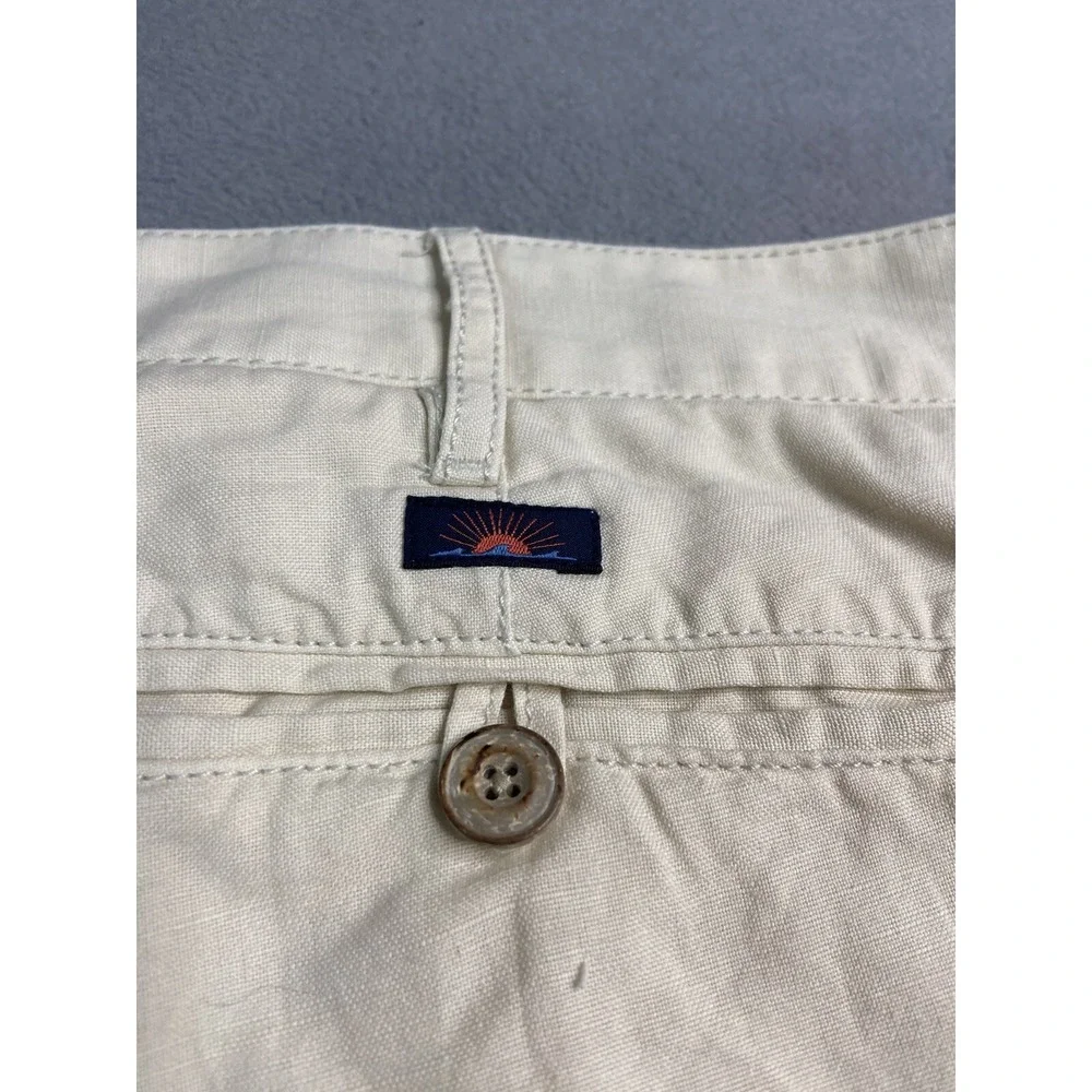 Faherty Shorts Mens 38 Beige‎ Malibu Chino Linen Cotton Casual 9.5